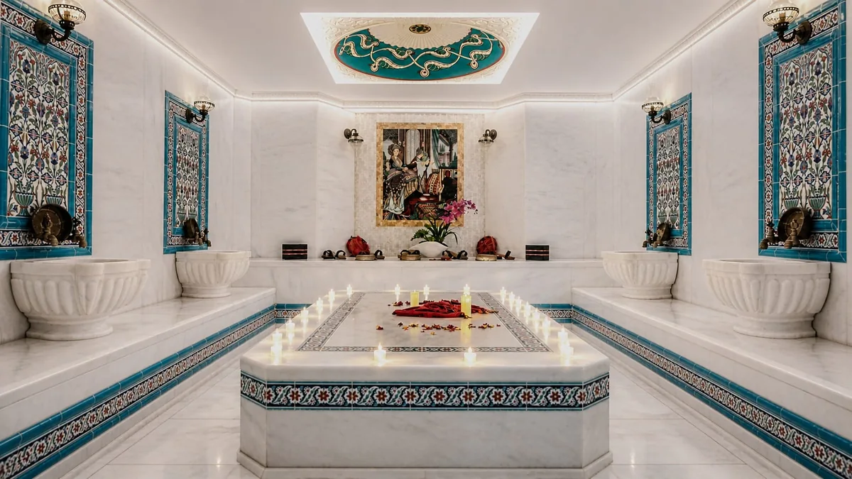 Elf Spa İstanbul'un mermer Türk hamamı